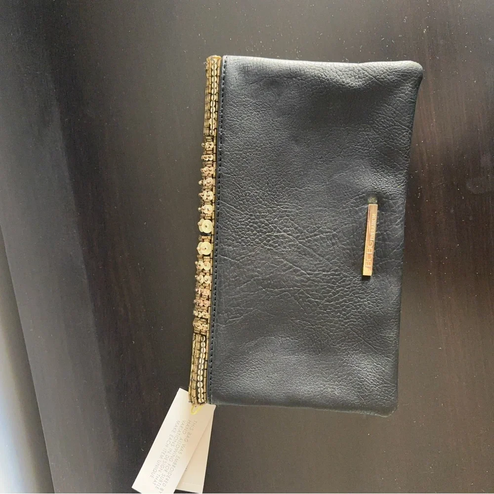 BCBGeneration Metallic Beaded Clutch